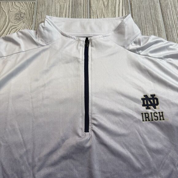 Notre Dame Irish 1/4 Zip Pullover Men’s XL White Blue Hombre Colosseum NWT - Picture 1 of 11